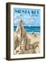 Siesta Key, Florida - Sandcastle-Lantern Press-Framed Art Print