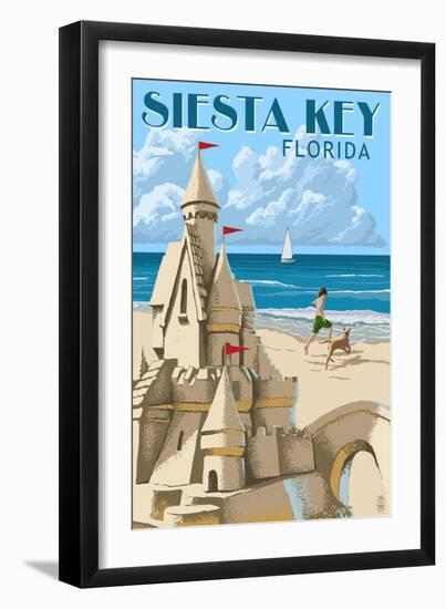 Siesta Key, Florida - Sandcastle-Lantern Press-Framed Art Print