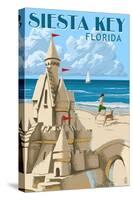 Siesta Key, Florida - Sandcastle-Lantern Press-Stretched Canvas