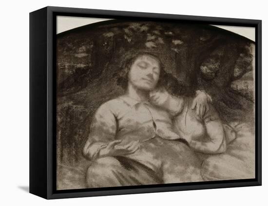 Sieste champêtre-Gustave Courbet-Framed Stretched Canvas