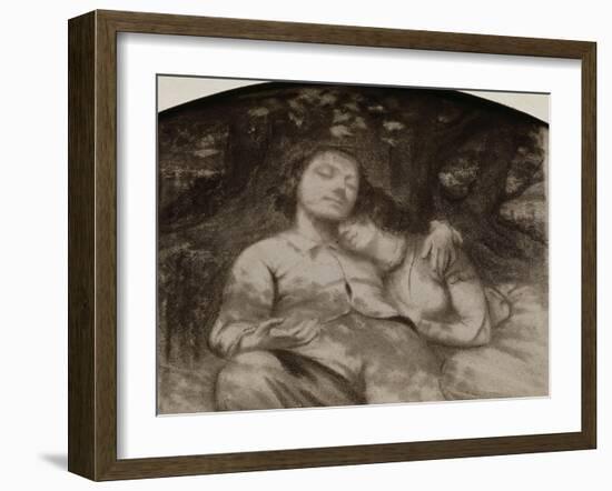 Sieste champêtre-Gustave Courbet-Framed Giclee Print