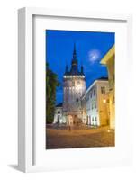 Sighisoara Clock Tower at Night in the Historic Centre of Sighisoara, a 12th Century Saxon Town-Matthew Williams-Ellis-Framed Photographic Print