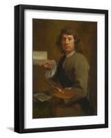 Sight (Portrait of Robert Van Den Hoecke (1622-1688), before 1661 (Oil on Wood)-Gonzales Coques-Framed Giclee Print