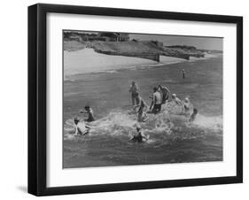 Sights of a Typical Summer at Cape Cod: Swimming in Nantucket Sound-Alfred Eisenstaedt-Framed Photographic Print