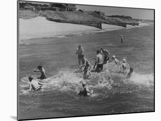 Sights of a Typical Summer at Cape Cod: Swimming in Nantucket Sound-Alfred Eisenstaedt-Mounted Photographic Print