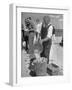 Sights of a Typical Summer at Cape Cod: Watering Clams to Aid the Steaming for Clambake-null-Framed Photographic Print