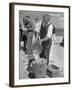 Sights of a Typical Summer at Cape Cod: Watering Clams to Aid the Steaming for Clambake-null-Framed Photographic Print