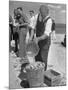 Sights of a Typical Summer at Cape Cod: Watering Clams to Aid the Steaming for Clambake-null-Mounted Photographic Print