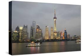 Sightseeing Dinner Boat on River, Shanghai, China-Cindy Miller Hopkins-Stretched Canvas