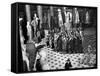 Sightseers Gaping Up at the Sculpture of Great Senators in the US Capitol Building's Hall of Fame-Margaret Bourke-White-Framed Stretched Canvas