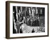 Sightseers Gaping Up at the Sculpture of Great Senators in the US Capitol Building's Hall of Fame-Margaret Bourke-White-Framed Photographic Print