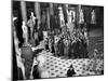 Sightseers Gaping Up at the Sculpture of Great Senators in the US Capitol Building's Hall of Fame-Margaret Bourke-White-Mounted Photographic Print
