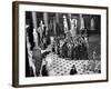 Sightseers Gaping Up at the Sculpture of Great Senators in the US Capitol Building's Hall of Fame-Margaret Bourke-White-Framed Photographic Print