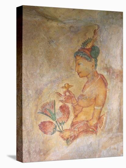 Sigiriya Damsels/Cloud Maidens, Sigiriya Lion Rock Fortress, UNESCO World Heritage Site, Sri Lanka-Peter Barritt-Stretched Canvas