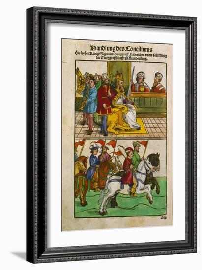 Sigismund at the Council of Constance, from 'Chronik Des Konzils Von Konstanz'-Ulrich Von Richental-Framed Giclee Print