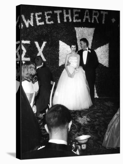 Sigma Chi Sweetheart Ball with Her Date, MIT Student Joel Searcy-Gjon Mili-Stretched Canvas