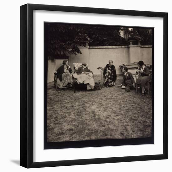 Sigmund Freud and his family at the house of Princess Marie Bonaparte, Paris, 5th June 1938-null-Framed Photographic Print