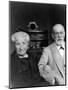 Sigmund Freud, and His Mother, Amalia Freud, in 1925-null-Mounted Art Print