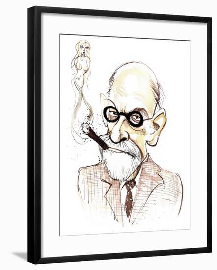 Sigmund Freud Austrian neurologist and psychotherapist of Czech birth; caricature-Neale Osborne-Framed Giclee Print