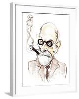 Sigmund Freud Austrian neurologist and psychotherapist of Czech birth; caricature-Neale Osborne-Framed Giclee Print