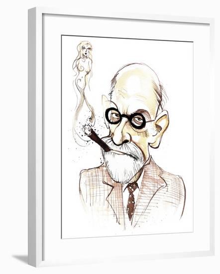 Sigmund Freud Austrian neurologist and psychotherapist of Czech birth; caricature-Neale Osborne-Framed Giclee Print