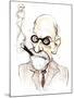 Sigmund Freud Austrian neurologist and psychotherapist of Czech birth; caricature-Neale Osborne-Mounted Giclee Print