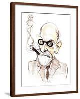 Sigmund Freud Austrian neurologist and psychotherapist of Czech birth; caricature-Neale Osborne-Framed Giclee Print