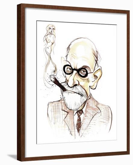 Sigmund Freud Austrian neurologist and psychotherapist of Czech birth; caricature-Neale Osborne-Framed Giclee Print