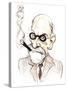 Sigmund Freud Austrian neurologist and psychotherapist of Czech birth; caricature-Neale Osborne-Stretched Canvas