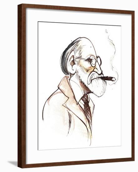 Sigmund Freud Austrian neurologist and psychotherapist of Czech birth; caricature-Neale Osborne-Framed Giclee Print