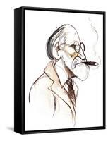 Sigmund Freud Austrian neurologist and psychotherapist of Czech birth; caricature-Neale Osborne-Framed Stretched Canvas