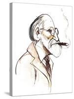 Sigmund Freud Austrian neurologist and psychotherapist of Czech birth; caricature-Neale Osborne-Stretched Canvas