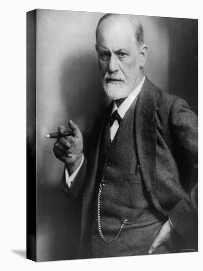 Sigmund Freud, Founder of Psychoanalysis, Smoking Cigar-null-Stretched Canvas