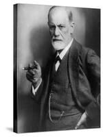 Sigmund Freud, Founder of Psychoanalysis, Smoking Cigar-null-Stretched Canvas