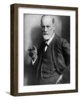 Sigmund Freud, Founder of Psychoanalysis, Smoking Cigar-null-Framed Premium Photographic Print