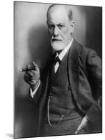 Sigmund Freud, Founder of Psychoanalysis, Smoking Cigar-null-Mounted Premium Photographic Print