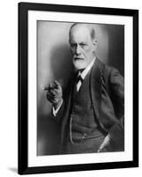 Sigmund Freud, Founder of Psychoanalysis, Smoking Cigar-null-Framed Premium Photographic Print