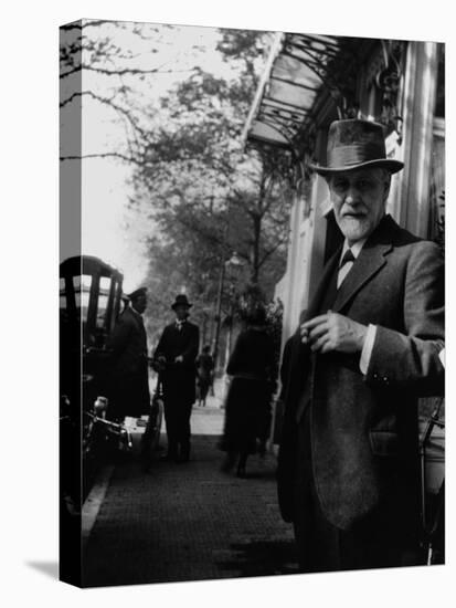 Sigmund Freud Holding a Cigar-null-Stretched Canvas