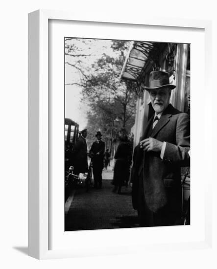 Sigmund Freud Holding a Cigar-null-Framed Photographic Print