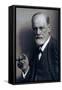 Sigmund Freud Smoking Cigar in a Classic Early 1920s Portrait-null-Framed Stretched Canvas