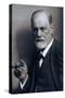 Sigmund Freud Smoking Cigar in a Classic Early 1920s Portrait-null-Stretched Canvas