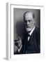 Sigmund Freud Smoking Cigar in a Classic Early 1920s Portrait-null-Framed Art Print