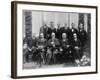 Sigmund Freud with colleagues at a psychoanalytic congress in The Hague, 1920-null-Framed Photographic Print