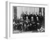 Sigmund Freud with colleagues at a psychoanalytic congress in The Hague, 1920-null-Framed Photographic Print