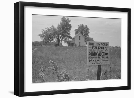 Sign Advertising Farm Auction New Carlisle Ohio-null-Framed Photo