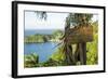 Sign asking not to trash most beautiful view in world, Castara Bay, Tobago, Trinidad and Tobago-Alex Treadway-Framed Photographic Print