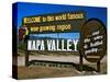 Sign at Entrance of Napa Valley, California-Dennis Flaherty-Stretched Canvas