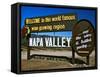 Sign at Entrance of Napa Valley, California-Dennis Flaherty-Framed Stretched Canvas