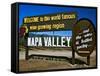 Sign at Entrance of Napa Valley, California-Dennis Flaherty-Framed Stretched Canvas