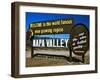 Sign at Entrance of Napa Valley, California-Dennis Flaherty-Framed Premium Photographic Print